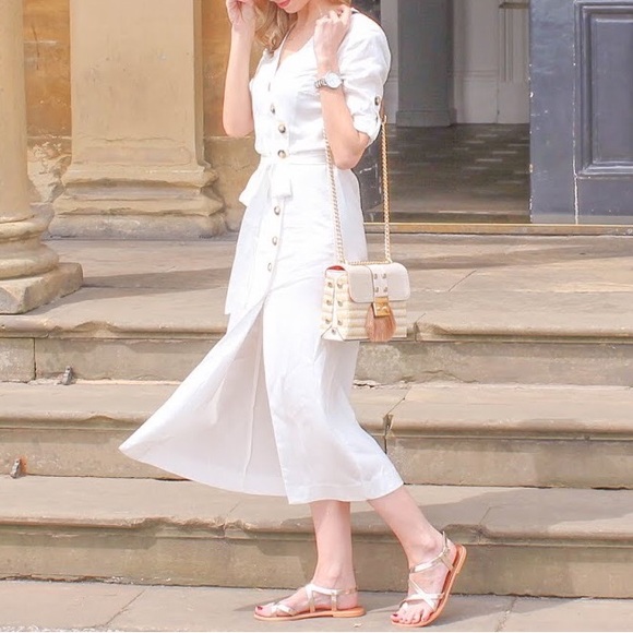 Zara button down white maxi dress size S - Picture 8 of 8